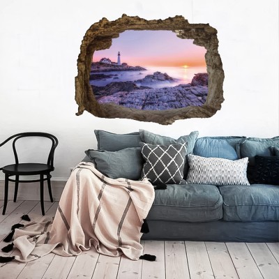 Διακόσμηση παιδικού δωματίου House Art - ΣΗΜΑΝΤΙΚΟ: Σε περίπτωση διαφοράς τιμής από το κατάστημα ισχύει παντα και μόνο η τιμή του καταστήματος Φάρος Στο Ηλιοβασίλεμα, 3D - Τρισδιάστατα, Αυτοκόλλητα