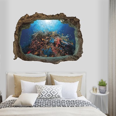 Βυθός Θάλασσας, 3D – Τρισδιάστατα, Αυτοκόλλητα τοίχου, 60 x 45 εκ. (49495)