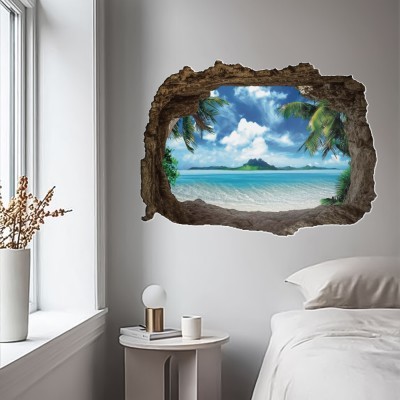 Ονειρεμένη Παραλία 3D – Τρισδιάστατα Αυτοκόλλητα τοίχου 60 x 45 εκ. (49496)