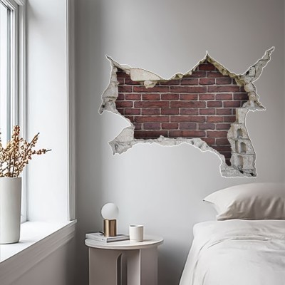 Τούβλινος Τοίχος, 3D – Τρισδιάστατα, Αυτοκόλλητα τοίχου, 60 x 45 εκ. (49631)