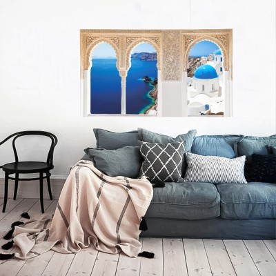 Παράθυρο με θέα την Καλντέρα, Σαντορίνη, 3D - Τρισδιάστ