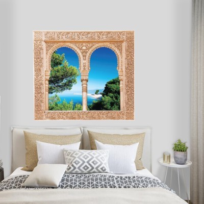 Παράθυρο με θέα την Πάρμα, Ιταλία, 3D – Τρισδιάστατα, Αυτοκόλλητα τοίχου, 60 x 53 εκ. (49650)
