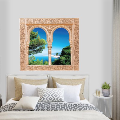 Παράθυρο με θέα την Πάρμα, Ιταλία, 3D – Τρισδιάστατα, Αυτοκόλλητα τοίχου, 60 x 53 εκ.
