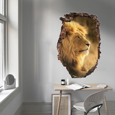 Βασιλιάς των Λιονταριών 3D – Τρισδιάστατα Αυτοκόλλητα τοίχου 50 x 74 εκ. (49660)
