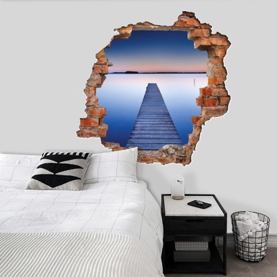 Houseart - ΣΗΜΑΝΤΙΚΟ: Σε περίπτωση διαφοράς τιμής από το κατάστημα ισχύει παντα και μόνο η τιμή του καταστήματος Σούρουπο στην Λίμνη, 3D - Τρισδιάστατα, Αυτοκόλλητα τοί