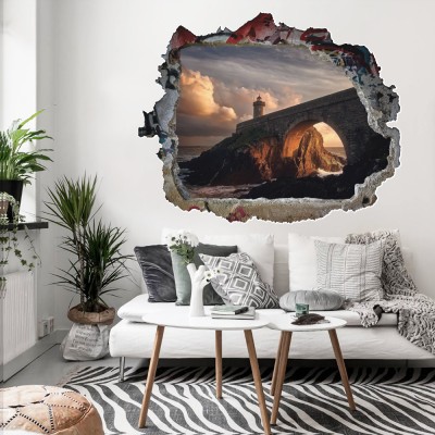 Φάρος, 3D – Τρισδιάστατα, Αυτοκόλλητα τοίχου, 60 x 48 εκ.