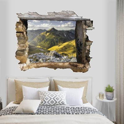 Βουνά των Άλπεων, 3D – Τρισδιάστατα, Αυτοκόλλητα τοίχου, 60 x 47 εκ. (49509)