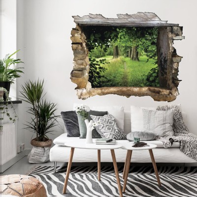 Δάσος, 3D – Τρισδιάστατα, Αυτοκόλλητα τοίχου, 60 x 47 εκ. (49510)