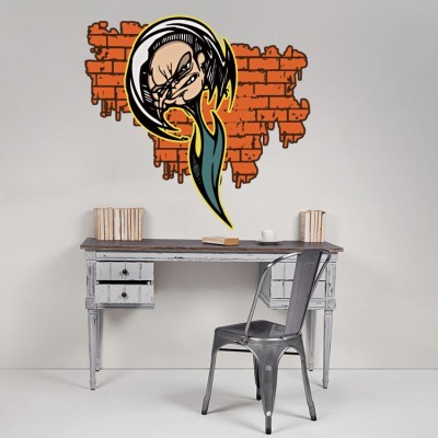 Γκράφιτι Face, 3D - Τρισδιάστατα, Αυτοκόλλητα τοίχου, 50 x 48 εκ.