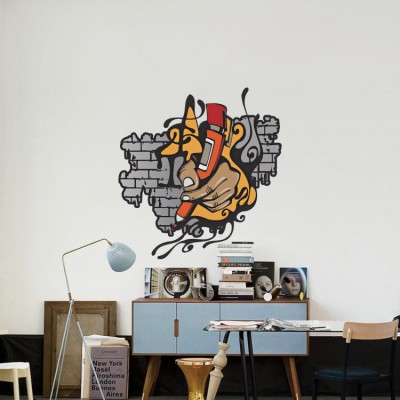 Γκράφιτι Pen, 3D - Τρισδιάστατα, Αυτοκόλλητα τοίχου, 50