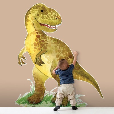 Τυραννόσαυρος Κίτρινο-Καφέ, Παιδικά, Αυτοκόλλητα τοίχου, 100 x 117 εκ. (50951)
