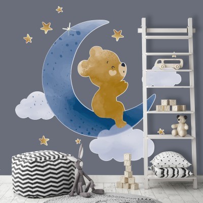 Αρκουδάκι την Νύχτα, Παιδικά, Αυτοκόλλητα τοίχου, 80 x 75 εκ. (51000)