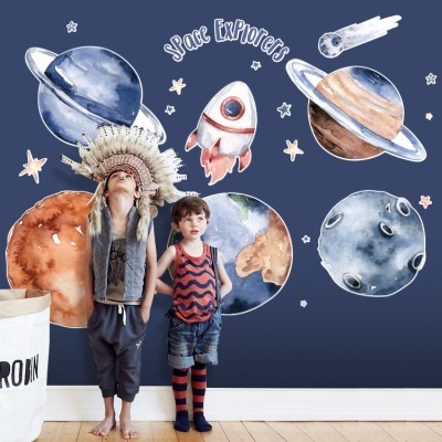 Space explorers, Παιδικά, Αυτοκόλλητα τοίχου, 100 x 65 εκ.