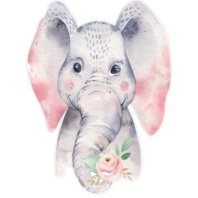 Cute Elefant, Παιδικά, Αυτοκόλλητα τοίχου, 45 x 60 εκ. (54658)