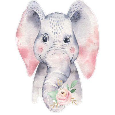 Cute Elefant, Παιδικά, Αυτοκόλλητα τοίχου, 45 x 60 εκ.