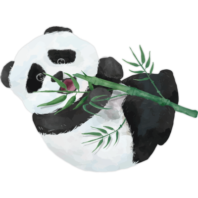 Happy Panda, Παιδικά, Αυτοκόλλητα τοίχου, 50 x 37 εκ. (54682)