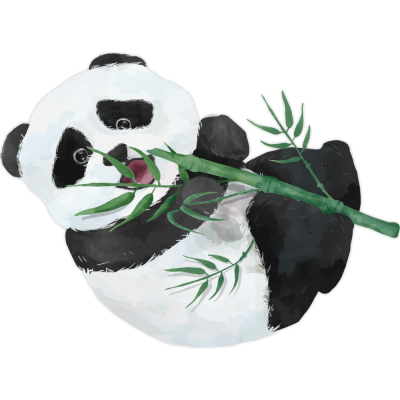 Happy Panda, Παιδικά, Αυτοκόλλητα τοίχου, 50 x 37 εκ.