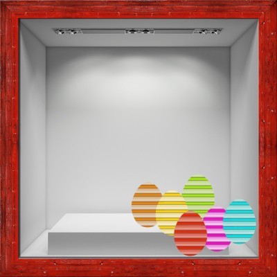 Houseart - ΣΗΜΑΝΤΙΚΟ: Σε περίπτωση διαφοράς τιμής από το κατάστημα ισχύει παντα και μόνο η τιμή του καταστήματος Ριγέ Πολύχρωμα Πασχαλινά Αυγά, Πασχαλινά, Αυτοκόλλητα β