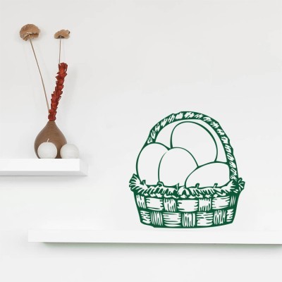 Basket with eggs Πασχαλινά Αυτοκόλλητα βιτρίνας 50 x 50 cm (6969)