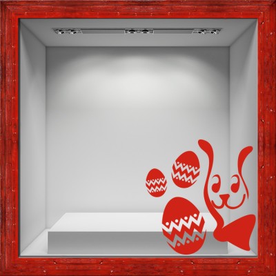 Λαγουδάκι μέ αυγά Πασχαλινά Αυτοκόλλητα βιτρίνας 50 x 47 cm (6985)