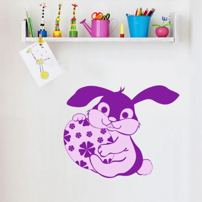 Houseart - ΣΗΜΑΝΤΙΚΟ: Σε περίπτωση διαφοράς τιμής από το κατάστημα ισχύει παντα και μόνο η τιμή του καταστήματος Μωβ Λαγουδάκι, Πασχαλινά, Αυτοκόλλητα βιτρίνας, 50 x 40