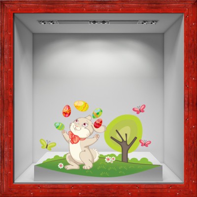 Διακόσμηση παιδικού δωματίου House Art - ΣΗΜΑΝΤΙΚΟ: Σε περίπτωση διαφοράς τιμής από το κατάστημα ισχύει παντα και μόνο η τιμή του καταστήματος Λαγουδάκι στην εξοχή, Πασχαλινά, Αυτοκόλλητα βιτρίνας,