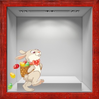 Houseart - ΣΗΜΑΝΤΙΚΟ: Σε περίπτωση διαφοράς τιμής από το κατάστημα ισχύει παντα και μόνο η τιμή του καταστήματος Χαρούμενος λαγός με καλάθι στη πλάτη, Πασχαλινά, Αυτοκό