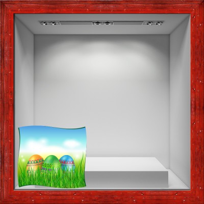 Houseart Κυνήγι Αυγών, Πασχαλινά, Αυτοκόλλητα βιτρίνας, 50 x 46 εκ.