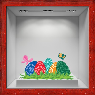 Χρωματιστά Πασχαλινά Αυγά, Πασχαλινά, Αυτοκόλλητα βιτρί