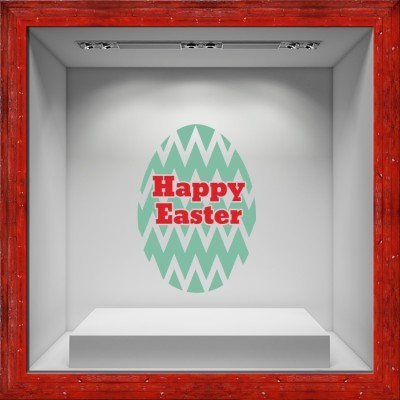 Houseart Πασχαλινό Αυγό Καλό Πάσχα, Πασχαλινά, Αυτοκόλλητα βιτρίνας, 40 x 57 εκ.