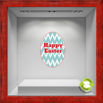 Πασχαλινό αυγό Καλό Πάσχα Πασχαλινά Αυτοκόλλητα βιτρίνας 58 x 40 cm (13735)