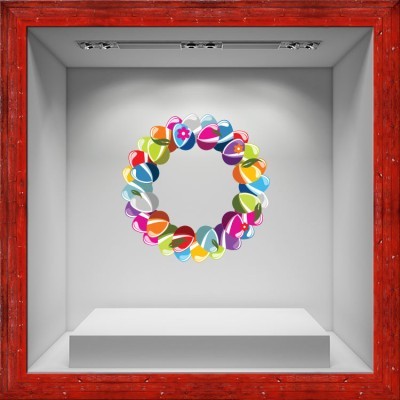 Πασχαλινό στεφάνι, Πασχαλινά, Αυτοκόλλητα βιτρίνας, 50 