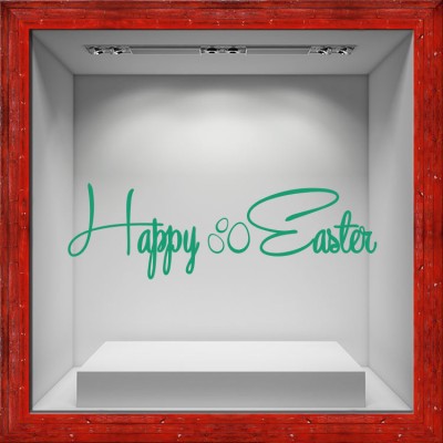 Happy Easter font Πασχαλινά Αυτοκόλλητα βιτρίνας 25 x 66 cm (17317)