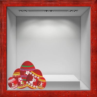 Διακόσμηση παιδικού δωματίου House Art - ΣΗΜΑΝΤΙΚΟ: Σε περίπτωση διαφοράς τιμής από το κατάστημα ισχύει παντα και μόνο η τιμή του καταστήματος Κόκκινα Πασχαλινά Αυγά, Πασχαλινά, Αυτοκόλλητα βιτρίνας