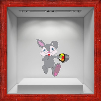 Houseart Πασχαλινό Κουνελάκι, Πασχαλινά, Αυτοκόλλητα βιτρίνας, 50 x 57 εκ.