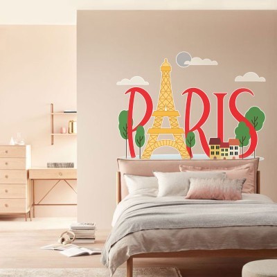 Παρίσι Πύργος του Άιφελ Πόλεις Αυτοκόλλητα τοίχου 75 x 100 cm (39760)