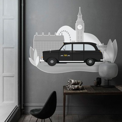 Αγγλικό ταξί, Πόλεις, Αυτοκόλλητα τοίχου, 100 x 75 εκ. (39770)