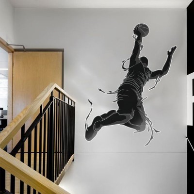 Μπασκετμπολίστας στον αέρα, Σπορ, Αυτοκόλλητα τοίχου, 75 x 100 εκ.