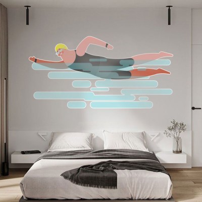 Κολυμβητής Σπορ Αυτοκόλλητα τοίχου 50 x 100 cm (39660)