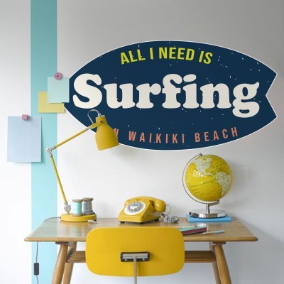 Surfing, Σπορ, Αυτοκόλλητα τοίχου, 100 x 50 εκ.