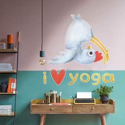 I love yoga, Σπορ, Αυτοκόλλητα τοίχου, 80 x 80 εκ. (39664)