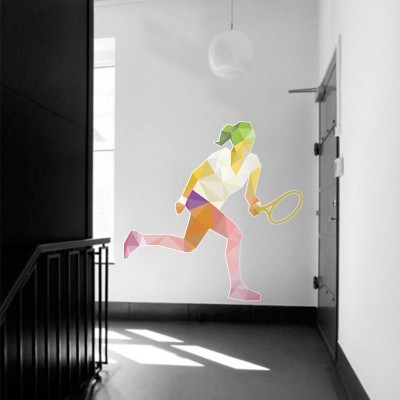 Παίκτρια τένις, Σπορ, Αυτοκόλλητα τοίχου, 70 x 70 εκ.