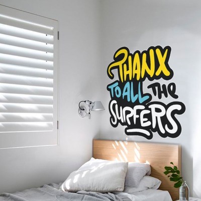 Thanx to all the surfers, Σπορ, Αυτοκόλλητα τοίχου, 70 x 70 εκ. (39716)