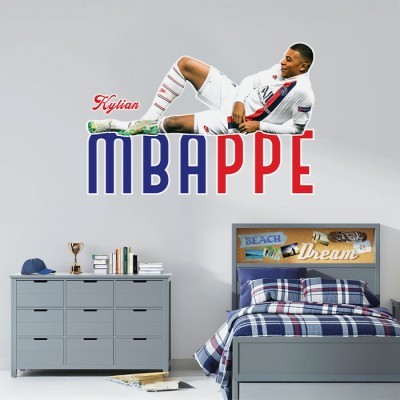 Houseart - ΣΗΜΑΝΤΙΚΟ: Σε περίπτωση διαφοράς τιμής από το κατάστημα ισχύει παντα και μόνο η τιμή του καταστήματος Mbappe, Σπορ, Αυτοκόλλητα τοίχου, 40 x 40 εκ.