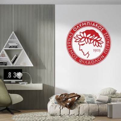 Ερυθρόλευκος, Σπορ, Αυτοκόλλητα τοίχου, 40 x 40 εκ.