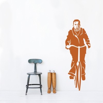 Ποδηλάτρια, Σπορ, Αυτοκόλλητα τοίχου, 25 x 71 εκ.