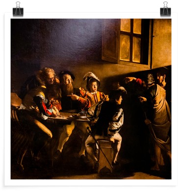 Houseart Calling of saint Matthew Oil on canvas, Caravaggio, Διάσημοι ζωγράφοι, 20 x 20 εκ.