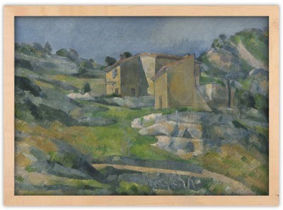 Houses in Provence: The Riaux Valley near L\'Estaque, Paul Cezanne, Διάσημοι ζωγράφοι, 20 x 15 εκ. Ύφασμα | Mediatex® Botticelli φωτογραφία