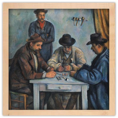 Οι παίκτες καρτών, Paul Cezanne, Διάσημοι ζωγράφοι, 40 x 40 εκ. Ύφασμα | Mediatex® Botticelli φωτογραφία