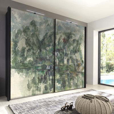 Houseart Στην άκρη του νερού, 1890, Paul Cezanne, Διάσημοι ζωγράφοι, 100 x 100 εκ.